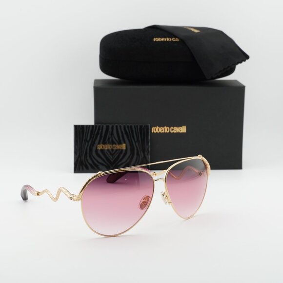 Roberto Cavalli SRC090M 300K Aviator Sunglasses - Gold/Pink main image 4